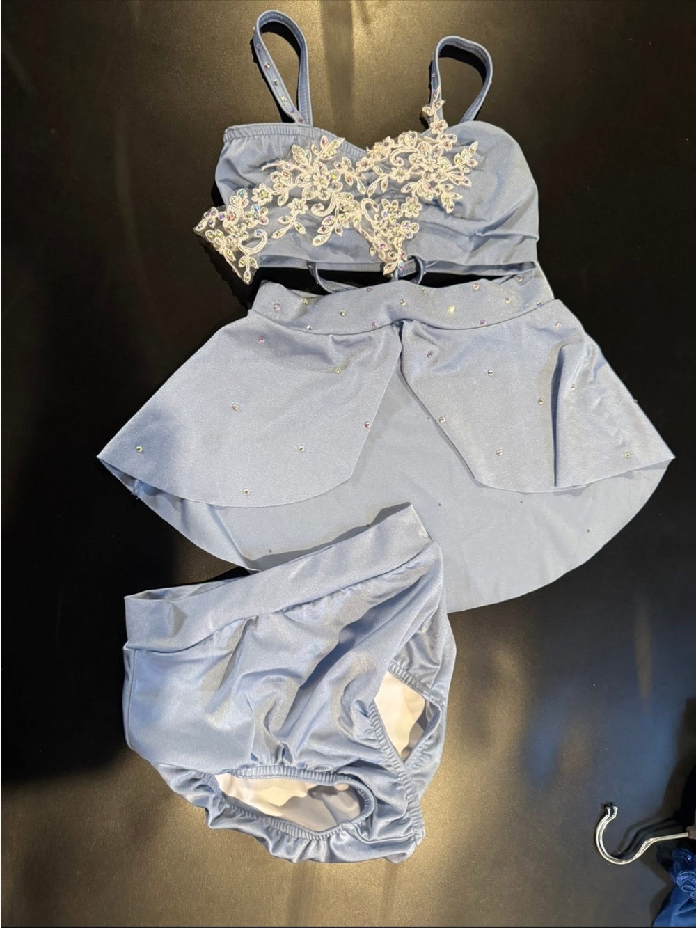 Kelle costume - Girls periwinkle Dance Costume Set with Appliqué